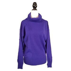 Purple Vintage 90s Lambswool Cowl Neck Sweater by zjeanne Pierre Turtleneck
